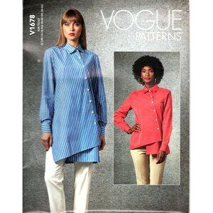 Vogue V1678 Misses L to XXL Asymmetrical Blouse Top Uncut Sewing Pattern
